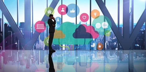 Poster - Composite image of businessman standing
