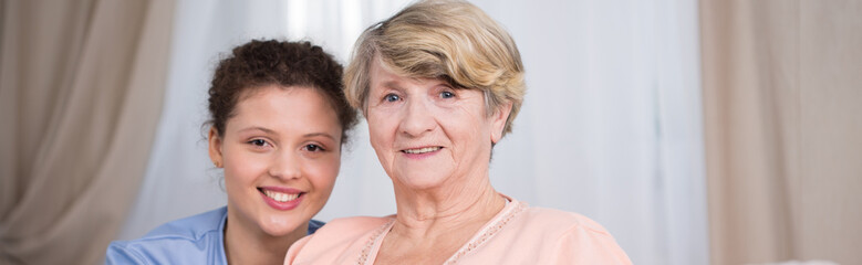 Wall Mural - Portrait of nurse and patient