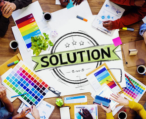 Sticker - Solution Problem Solving Organization Management Concept