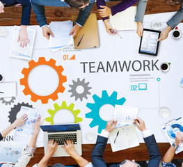 Poster - Teamwork Team Collaboration Connection Togetherness Concept