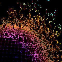 Aufkleber - Exploded grid made of connected dots