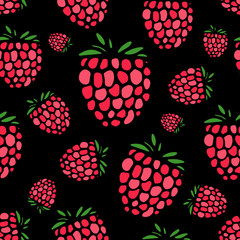 Aufkleber - Raspberry seamless pattern for your design