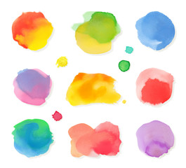 Watercolor painting, vector icon set