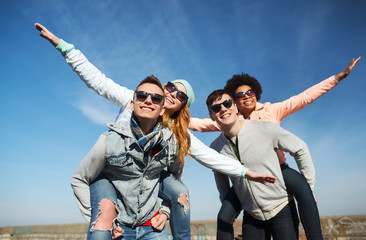 Sticker - happy friends in shades having fun outdoors