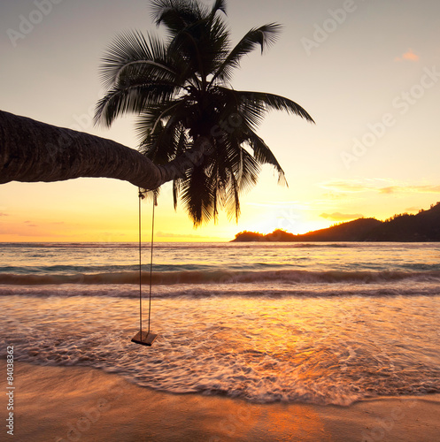 Naklejka na szybę Sommer, Strand, Meer und Palmen