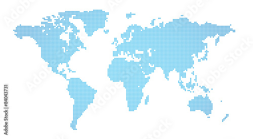 Abstract vector illustration of a dotted worldmap
