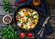 Eggs poached with vegetables,named 