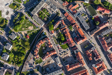 Wall Mural - aerial view of Olesnica city