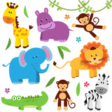 Fototapeta Pokój dzieciecy - Cute Vector Set of Zoo Animals