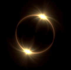 Wall Mural - Solar eclipse in space concept with ring flare