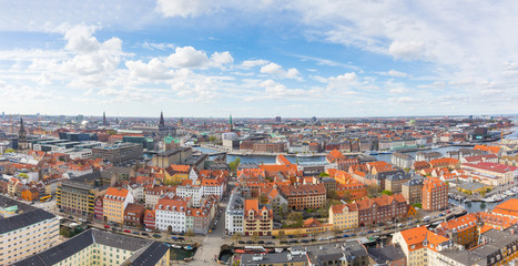 Poster - Aerial view of Copenhagen on a cloudy day