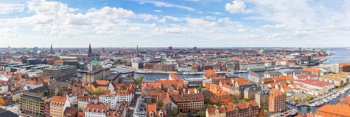 Wall Mural - Aerial view of Copenhagen on a cloudy day