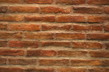 Background or texture of brick wall in earth tones