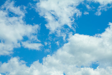 white fluffy clouds in the blue sky