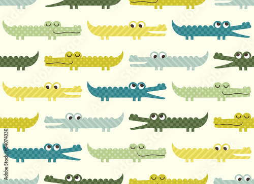 seamless crocodile cartoon pattern
