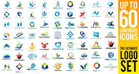 Wall Mural - business corporate logo set