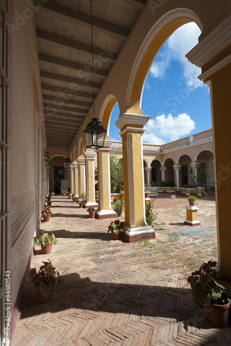 Trinidad Cuba Colonial Arch Architecture with Courtyard Wallpaper Mural