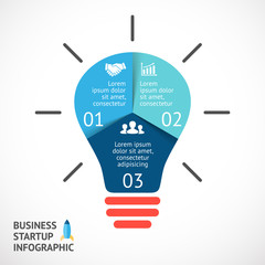 Wall Mural - Vector light buble infographic. Template for circle diagram