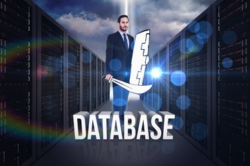 Fototapete - Composite image of corporate warrior