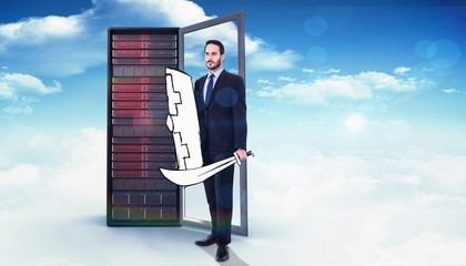 Poster - Composite image of corporate warrior