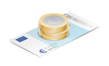 Pièce Et Billet De Banque En Euro Vectoriels 1