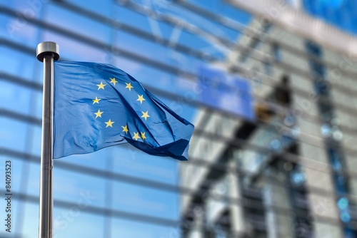 Fotomural European Union flag against European Parliament