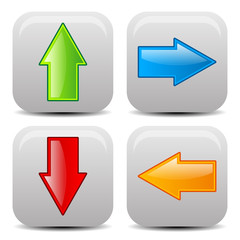 Poster - Arrow icons in all direction. Up, down, left, right arrows.