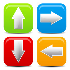 Poster - Arrow icons in all direction. Up, down, left, right arrows.