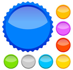 Poster - Colorful badges with blank space, vector.