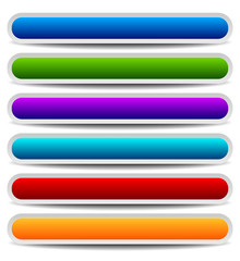 Aufkleber - Set of bright, colorful oblong design elements. Vector graphics.