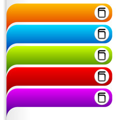 Aufkleber - Set of bright, colorful oblong design elements. Vector graphics.