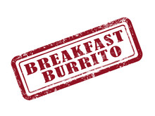 Stamp Breakfast Burrito In Red