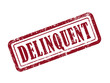 stamp delinquent in red