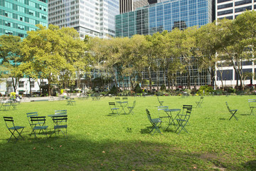 Empty Bryant Park in New York City