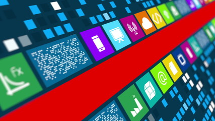 High tech and technology concept animation with copy space .