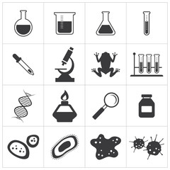 Wall Mural - chemistry and biology icon set