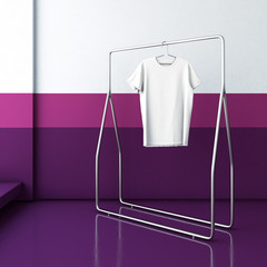 Wall Mural - White t-shirt on hanger. 3d rendering 