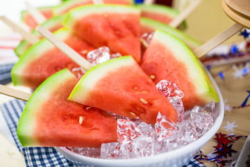 Canvas Print - Watermelon Slice Popsicles