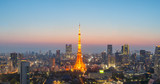 Fototapeta Boho - Tokyo Tower and Tokyo city nice view at sunset time