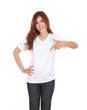 © geargodz - young beautiful female with blank white t-shirt