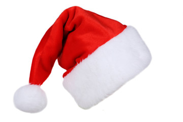 Santa Claus red hat isolated on white