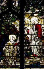 Wall Mural - Mary Magdalene and Jesus Christ in stained glass