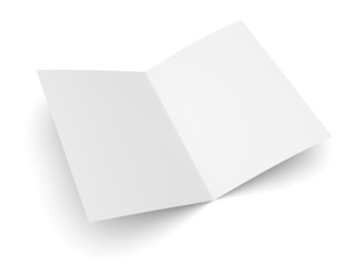 Blank folded flyer, booklet, postcard, business card or brochure