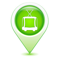 Poster - tramway sur marqueur géolocalisation vert