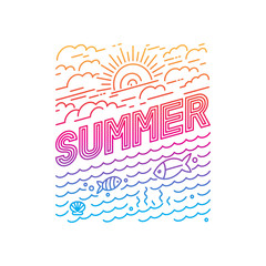 Wall Mural - Vector summer poster