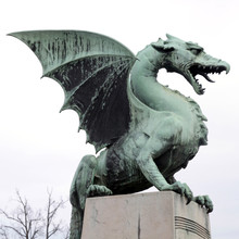 Dragon Statue On Dragon Bridge (Zmajski Most), Symbol Of Ljublja