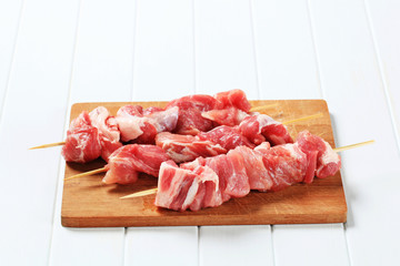 Wall Mural - Raw pork skewers