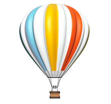 Colorful Hot Air Balloon In Flight