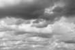 canvas print picture - Storm sky, rainy clouds over horizon.