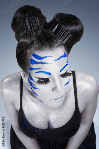 Naklejka nad blat kuchenny Beautiful young woman - beauty make up